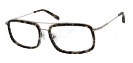 Tortoiseshell rectangular eyeglasses with thin silver metal arms and clear nose pads.