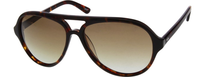 Aviator-style sunglasses with tortoiseshell frames and brown gradient lenses.