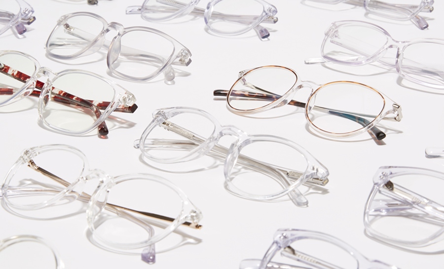 transparent frame spectacles