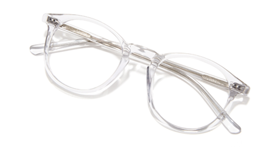 clear plastic eyeglass frames