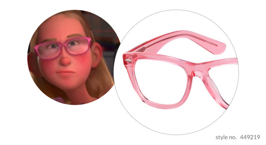 Pink eyeglass frames with style no. 449219.