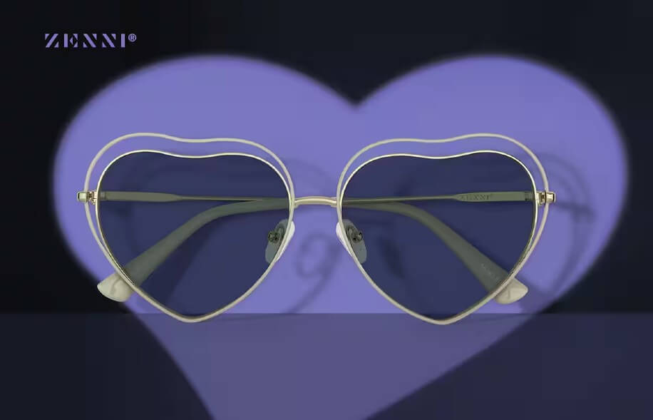 Kabuer Women's Heart Shape Love Rimless Sunglasses