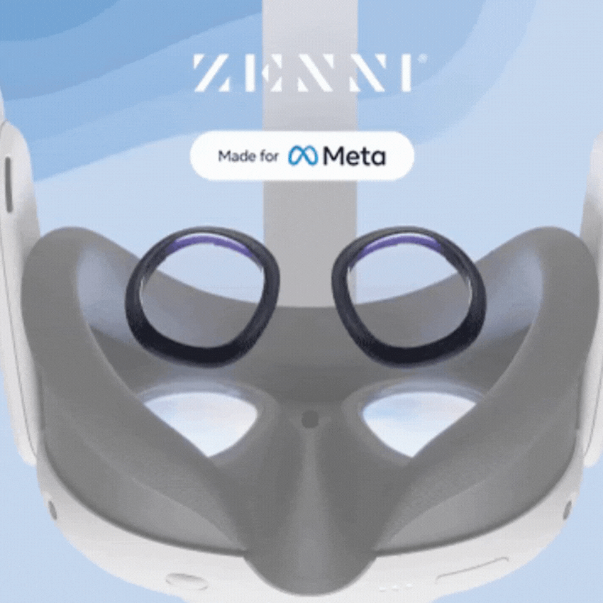 Zenni Made for Meta virtual reality headset with adjustable lenses.