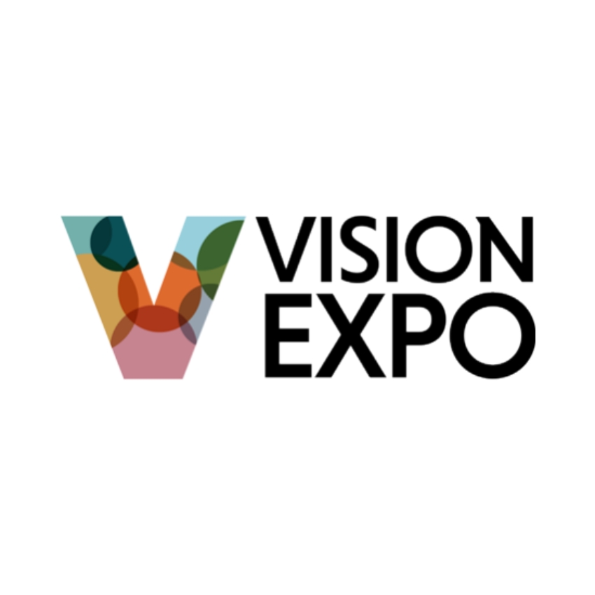 V logo with colorful overlapping circles, text "VISION EXPO" to the right.