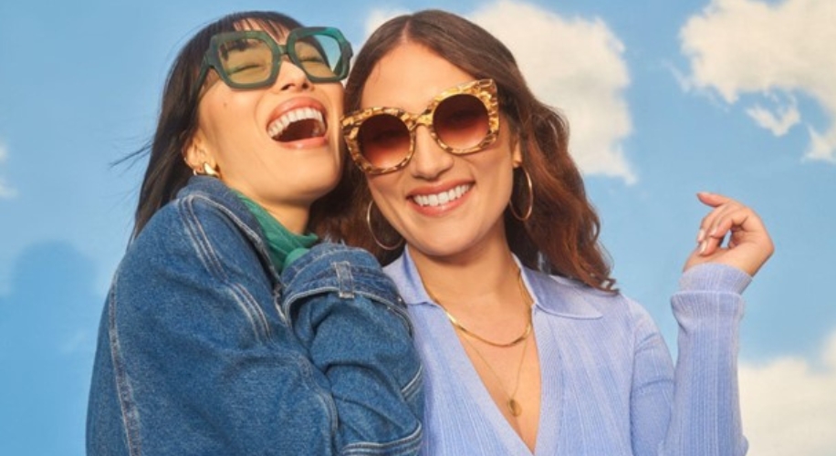 Two women wearing sunglasses on a sunny day