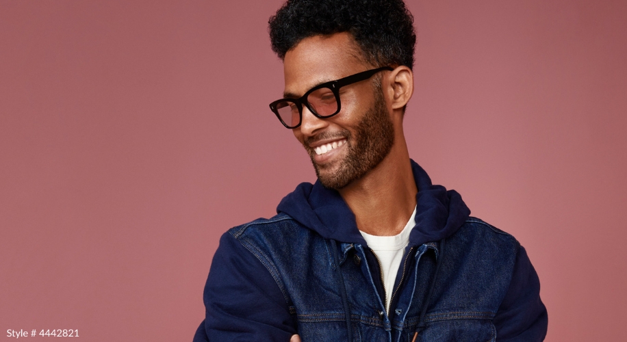 Glasses and denim jacket. Style #4442821.