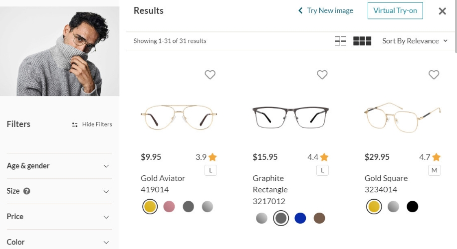 Gold Aviator $9.95 (3.9 stars) 419014. Graphite Rectangle $15.95 (4.4 stars) 3217012. Gold Square $29.95 (4.7 stars) 3234014.