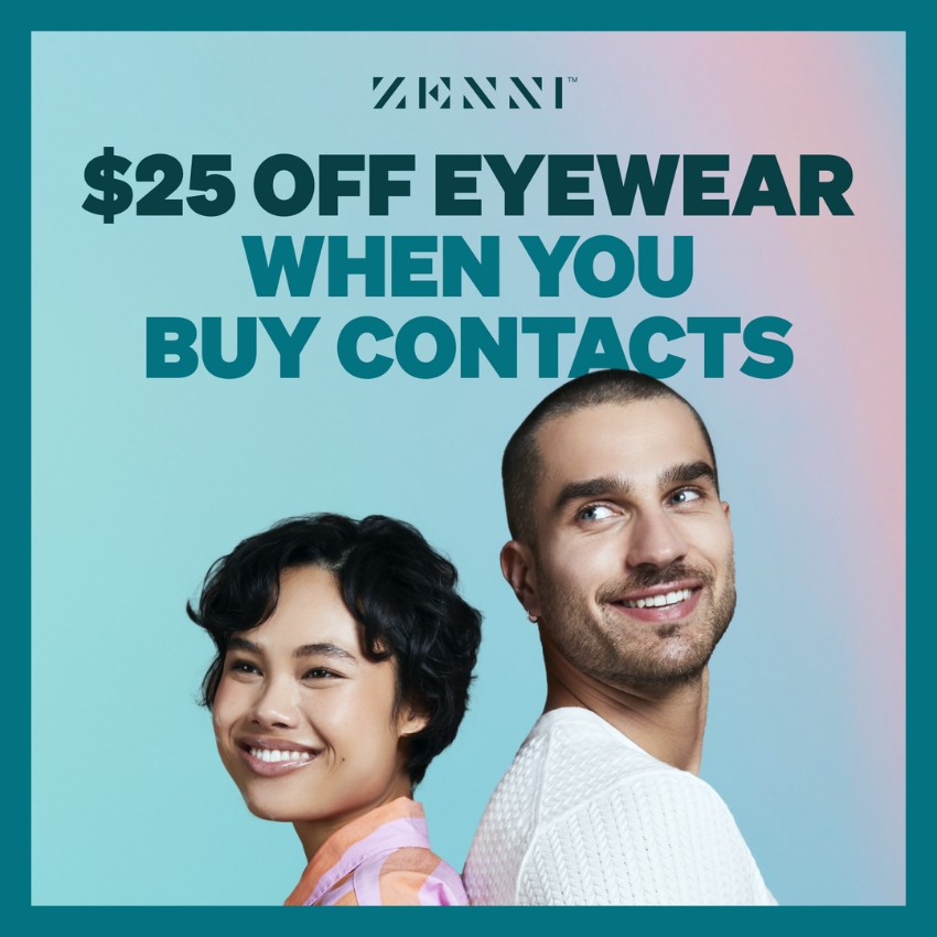 $25 off eyewear when you buy contacts.