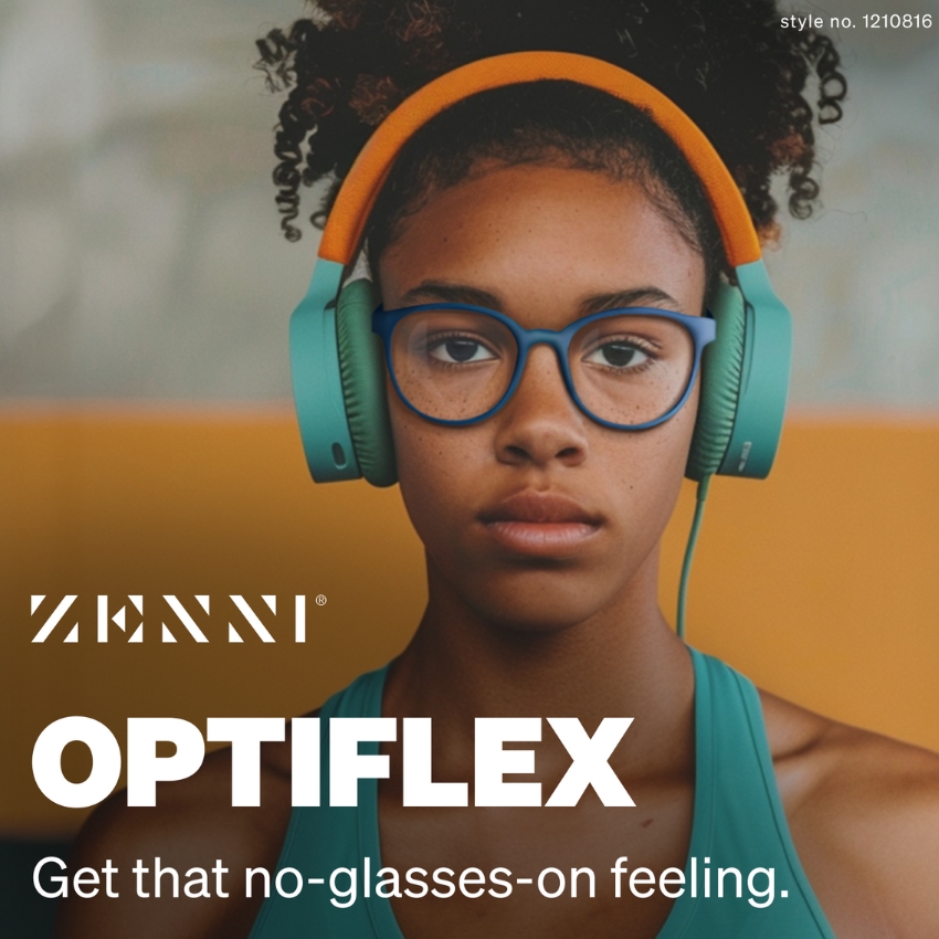 ZENNI OPTIFLEX. Get that no-glasses-on feeling. Style no. 1210816.