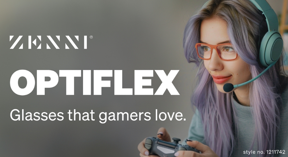 ZENNI OPTIFLEX glasses that gamers love. style no. 1211742