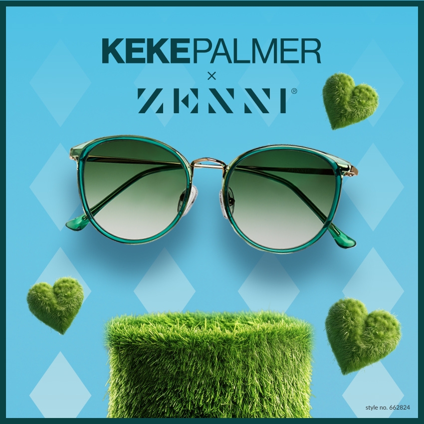 KEKE PALMER x ZENNI sunglasses with green gradient lenses. Style no. 662824.