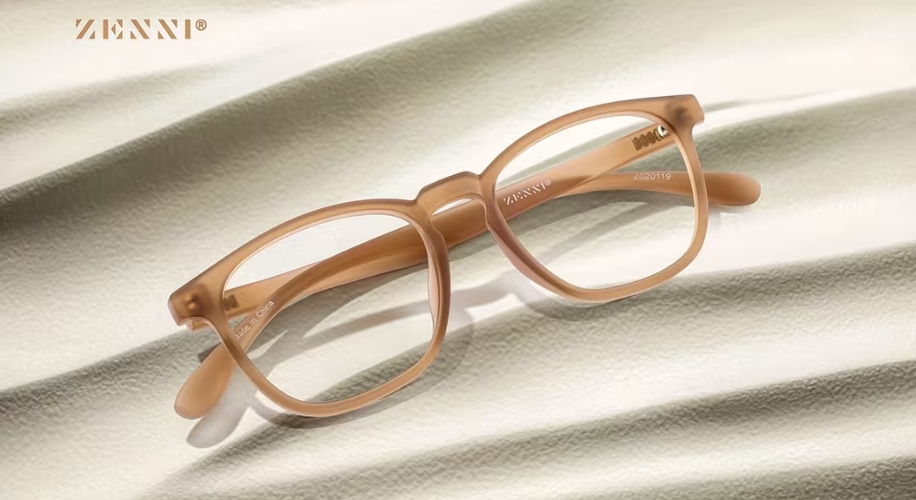 Zenni brown matte eyeglasses with integrated nose pads, model 2020119.