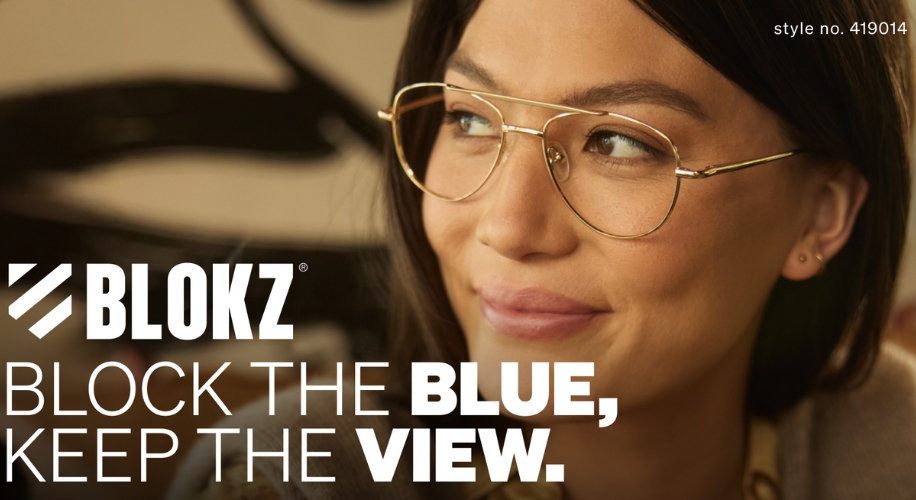 BLOKZ glasses. Block the blue, keep the view. Style no. 419014.