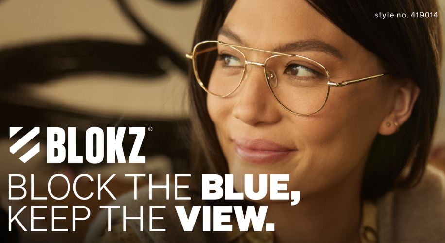 BLOKZ glasses. Block the blue, keep the view. Style no. 419014.