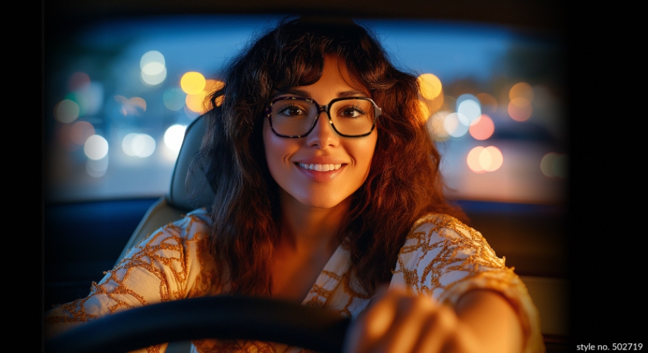 Woman smiling wearing glasses, style no. 502719.