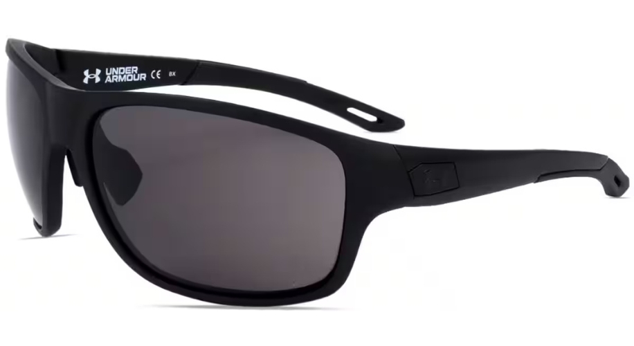 Black Under Armour sunglasses with dark lenses and logo on the temple.