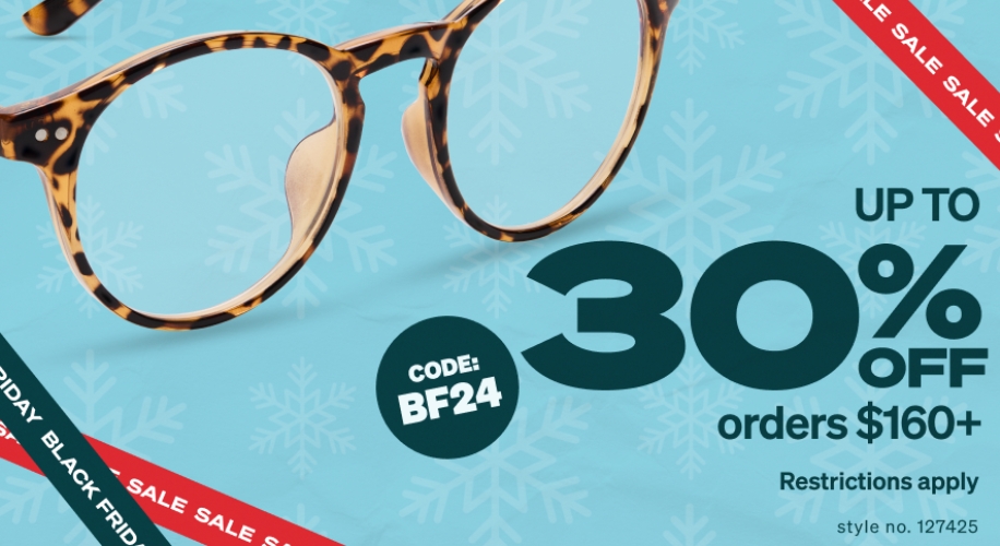 Tortoise shell glasses. Up to 30% off orders $160+. Code: BF24. Restrictions apply. Style no. 127425.