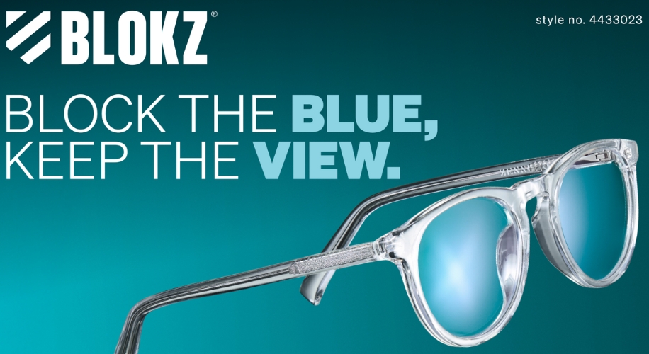 BLOKZ glasses. &quot;BLOCK THE BLUE, KEEP THE VIEW.&quot; Style no. 4433023.